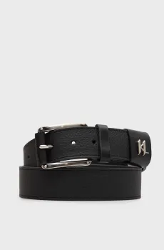 Мужской черный кожаный ремень Черный 85 Karl Lagerfeld 562451.815300;990