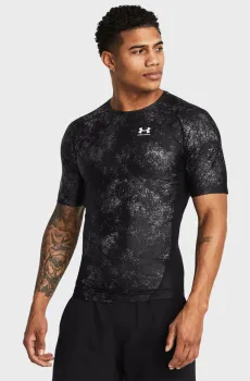 Мужская черная футболка с узором UA HG IsoChill Prtd SS Черный S Under Armour 1383774-002