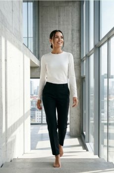 Поліамідна футболка з довгим рукавом - кремовий