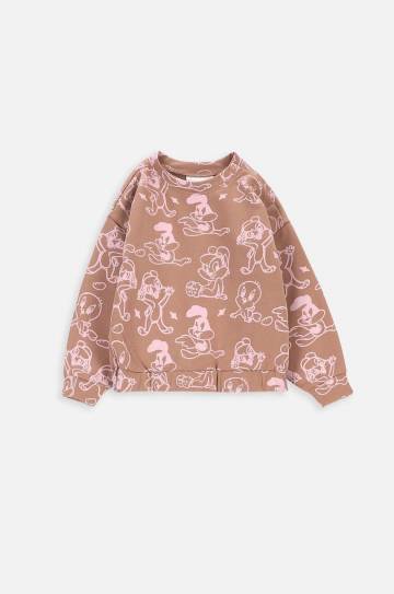 Кофта для младенцев Coccodrillo x Looney Tunes цвет коричневый узор Кофта для младенцев Coccodrillo x Looney Tunes цвет коричневый узор