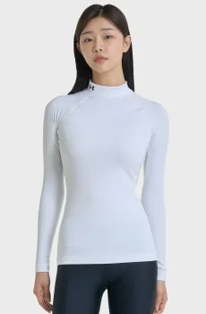 Женский белый лонгслив UA CG Authentics Mockneck Белый S Under Armour 1368702-100