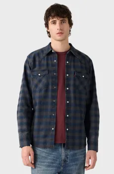 Мужская темно-синяя рубашка в клетку Синий S Levi’s® 85744;0133