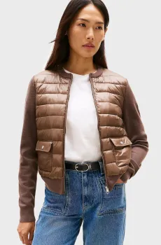 Женский коричневый бомбер UL PADDED Коричневый S Tommy Hilfiger WW0WW46741