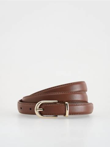 Reserved - Вузький ремінь з пряжкою - коричневий - 601CO-88X Reserved - Вузький ремінь з пряжкою - коричневий - 601CO-88X