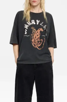 Женская черная футболка Черный S Bimba Y Lola 251BR7404.10035