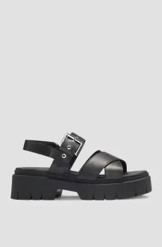 Женские черные кожаные сандалии Черный 38 HUGO 50542072;001