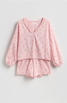Reserved - Піжамний комплект із двох предметів із принтом - пастельний рожевий - 076HQ-03X