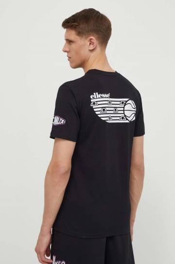 Хлопковая футболка Ellesse Boretto T-Shirt мужская цвет чёрный с принтом SHV20120 Хлопковая футболка Ellesse Boretto T-Shirt мужская цвет чёрный с принтом SHV20120