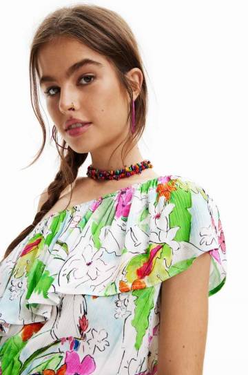 Платье Desigual цвет белый mini прямое Платье Desigual цвет белый mini прямое