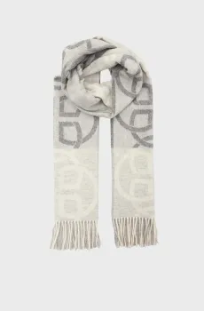 Женский серый шерстяной шарф с узором MONOGRAM WOOL SCARF Серый ONESIZE Gant 4920256