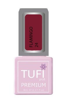 Уценка! Гель-лак для ногтей Tufi profi Premium Flamingo 24 Римский пурпур, 8 мл