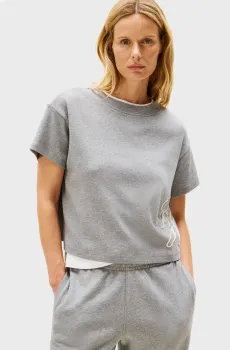 Женская серая футболка SCRIPT Серый M Tommy Hilfiger WW0WW47314