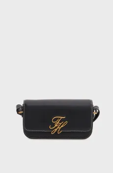 Женская черная кожаная сумка SCRIPT Черный ONESIZE Tommy Hilfiger AW0AW18399