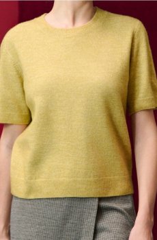 Светрова блузка з домішкою вовни - гірчичний