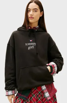 Женское черное худи TOMMY GIRL STAR Черный M Tommy Jeans DN0DN00099