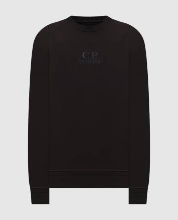 Черный свитшот с вышивкой логотипа