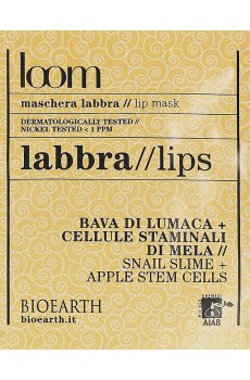 Тканевая маска для губ Bioearth Loom Lip Mask с экстрактом слизи улитки и стволовыми клетками яблока, 3 мл