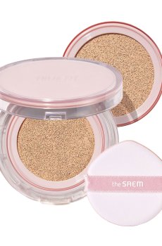 Тональный кушон для лица The Saem True Fit Glow Cushion SPF 50+ PA+++ 23 Pecan, 12 г (+ сменный блок, 12 г)