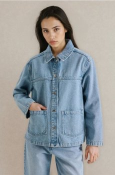 Коротка джинсова куртка - синій
