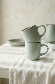 Плямисті кухлі 2 pack - блідо-зелений