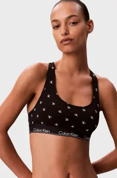 Женский черный топ с узором UNLINED BRALETTE Черный XS Calvin Klein LV00QF8493