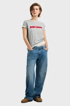 Женская светло-серая футболка BENILDA Серый XS Pepe Jeans PL5000293