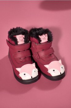 Утеплені черевики з 3D елементами - буряковий