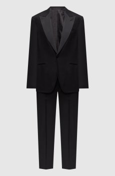 Черный костюм из шерсти