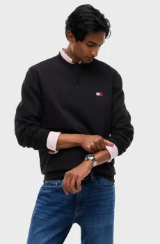Мужской черный свитшот Badge Crew Черный M Tommy Jeans DM0DM23607