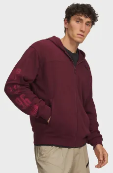 Мужское бордовое худи UA Rival LW Graphic FZ Бордовый L Under Armour 6014687-625