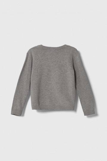 Детский хлопковый свитер United Colors of Benetton цвет серый лёгкий