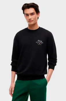 Мужской черный свитшот SCRIPT Черный L Tommy Hilfiger MW0MW43218