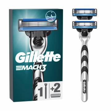 Станок для бритья Gillette Mach3 мужской, с 2 сменными картриджами Станок для бритья Gillette Mach3 мужской, с 2 сменными картриджами
