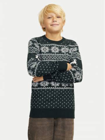 Jack&Jones Junior Светр Xmas Gabriel 12267436 Зелений Regular Fit Jack&Jones Junior Светр Xmas Gabriel 12267436 Зелений Regular Fit