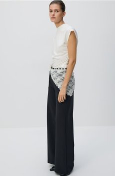 Reserved - Штани з мереживною хусткою - чорний - 359JZ-99X