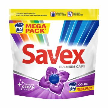 Капсулы для стирки Savex Premium Caps Color 64 стирки, 64 шт Капсулы для стирки Savex Premium Caps Color 64 стирки, 64 шт