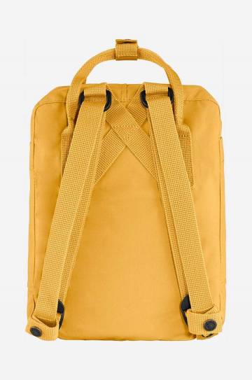 Рюкзак Fjallraven Kanken Mini цвет жёлтый маленький с аппликацией F23561.160-160 Рюкзак Fjallraven Kanken Mini цвет жёлтый маленький с аппликацией F23561.160-160