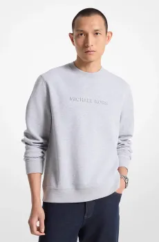 Мужской серый свитшот EMBOSSED LOGO CREW Серый L Michael Kors CF4528J5MF