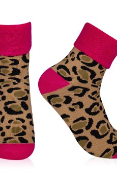 Носки женские AmiGA махровые, леопард, размер 23-25