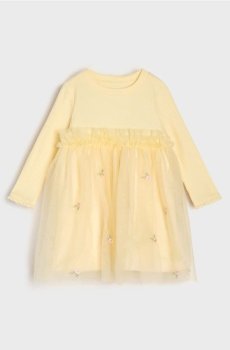 Сукня зі спідницею з тюлю - світло-жовтий