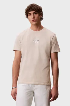 Мужская бежевая футболка MICRO MONOLOGO Бежевый M Calvin Klein Jeans LV04RB866G