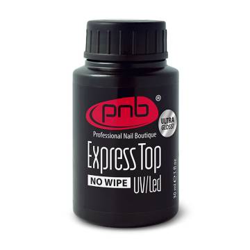 Экспресс-топ для гель-лака PNB Express Top NoWipe Ultra Gloss UV/LED без липкого слоя, 30 мл Экспресс-топ для гель-лака PNB Express Top NoWipe Ultra Gloss UV/LED без липкого слоя, 30 мл