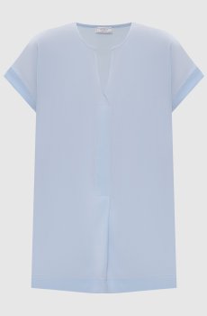 Голубой топ из шелка
