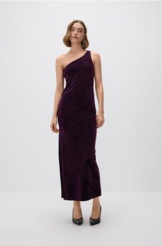 Reserved - Сукня на одне плече - темно-фіолетовий - 660HS-49X