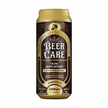 Мужской гель для душа 2 в 1 Beer Care Питание, с протеинами пшеницы, 400 мл