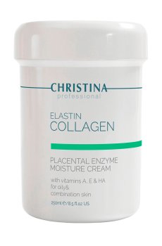Увлажняющий крем для лица Christina Elastin Collagen Placental Enzyme Moisture Cream with Vitamins A, E & HA, 250 мл