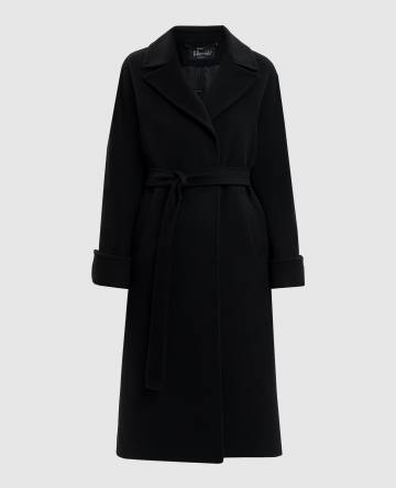Черное пальто из кашемира