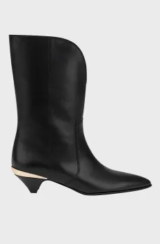 Женские черные кожаные сапоги Черный 40 Love Moschino JA24363G0NIA0000