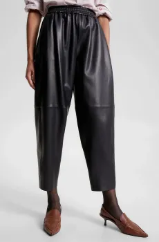 Женские черные кожаные брюки LEATHER JOGGER Черный XXS Tommy Hilfiger WW0WW39871
