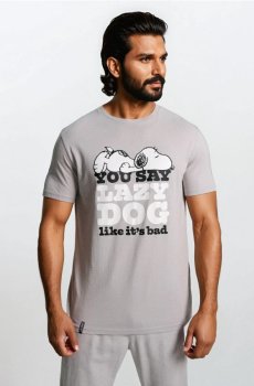 Бавовняна футболка з коротким рукавом Peanuts - сірий